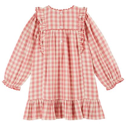 Emile et Ida Gingham Dress, Rose Pink