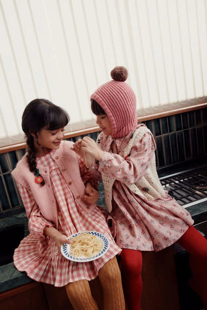 Emile et Ida Gingham Dress, Rose Pink