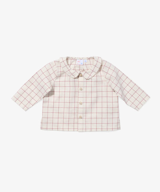 Jefferson Baby Shirt, Pomegranate  Plaid