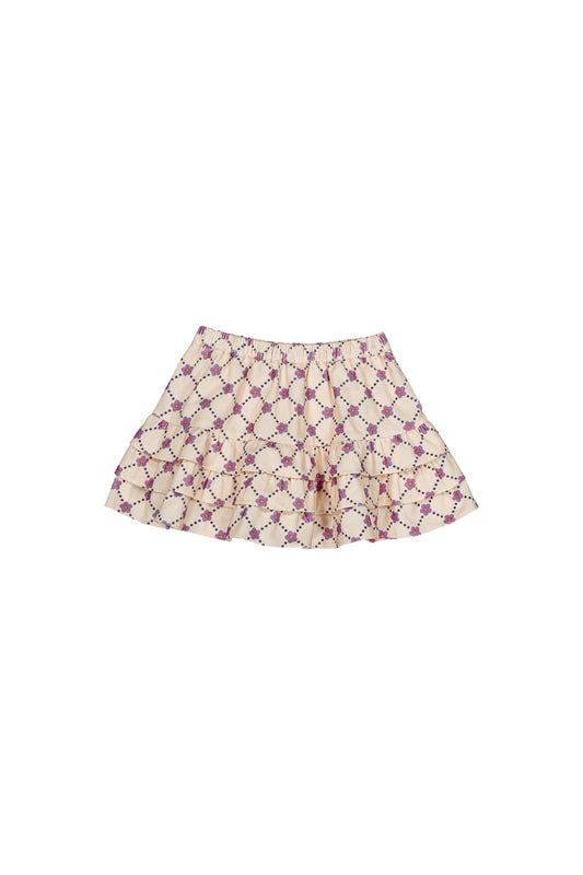 Lea Skirt, Floral Check Corduroy