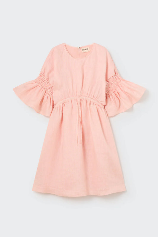 Cozmo Linen Dress, Crystal Pink