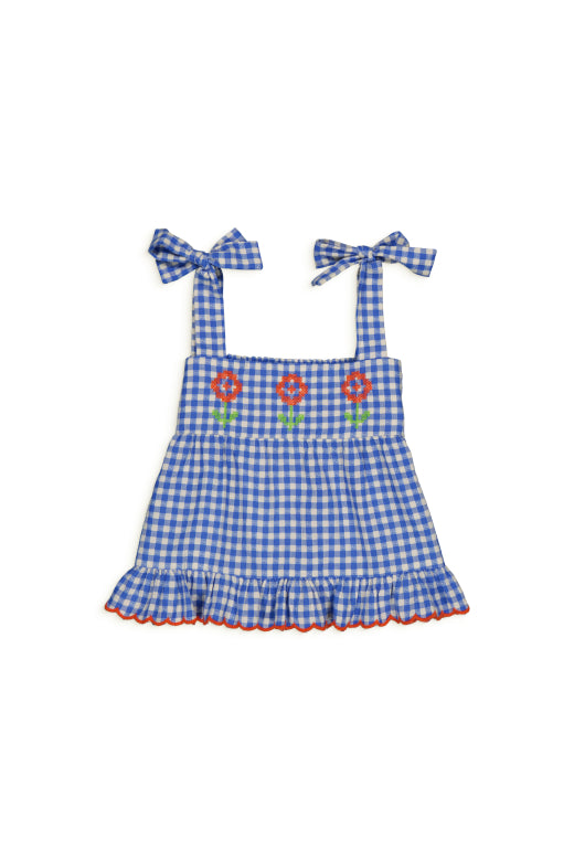 Lucie Blouse, Gingham Blue
