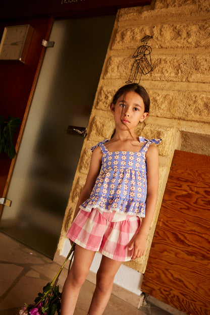 Lucie Blouse, Pomponette Blue