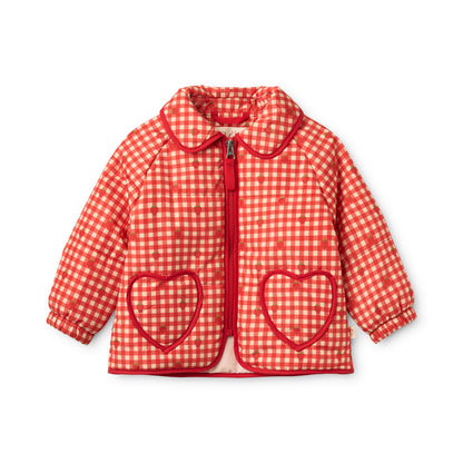 Molly Padded Jacket, Red Berry Gingham