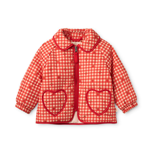 Molly Padded Jacket, Red Berry Gingham