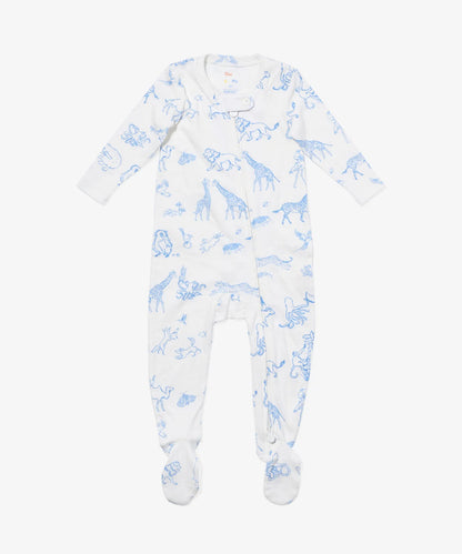 Marley Zip Pajama, Blue Animal Parade