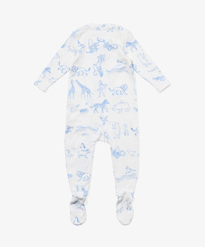 Marley Zip Pajama, Blue Animal Parade