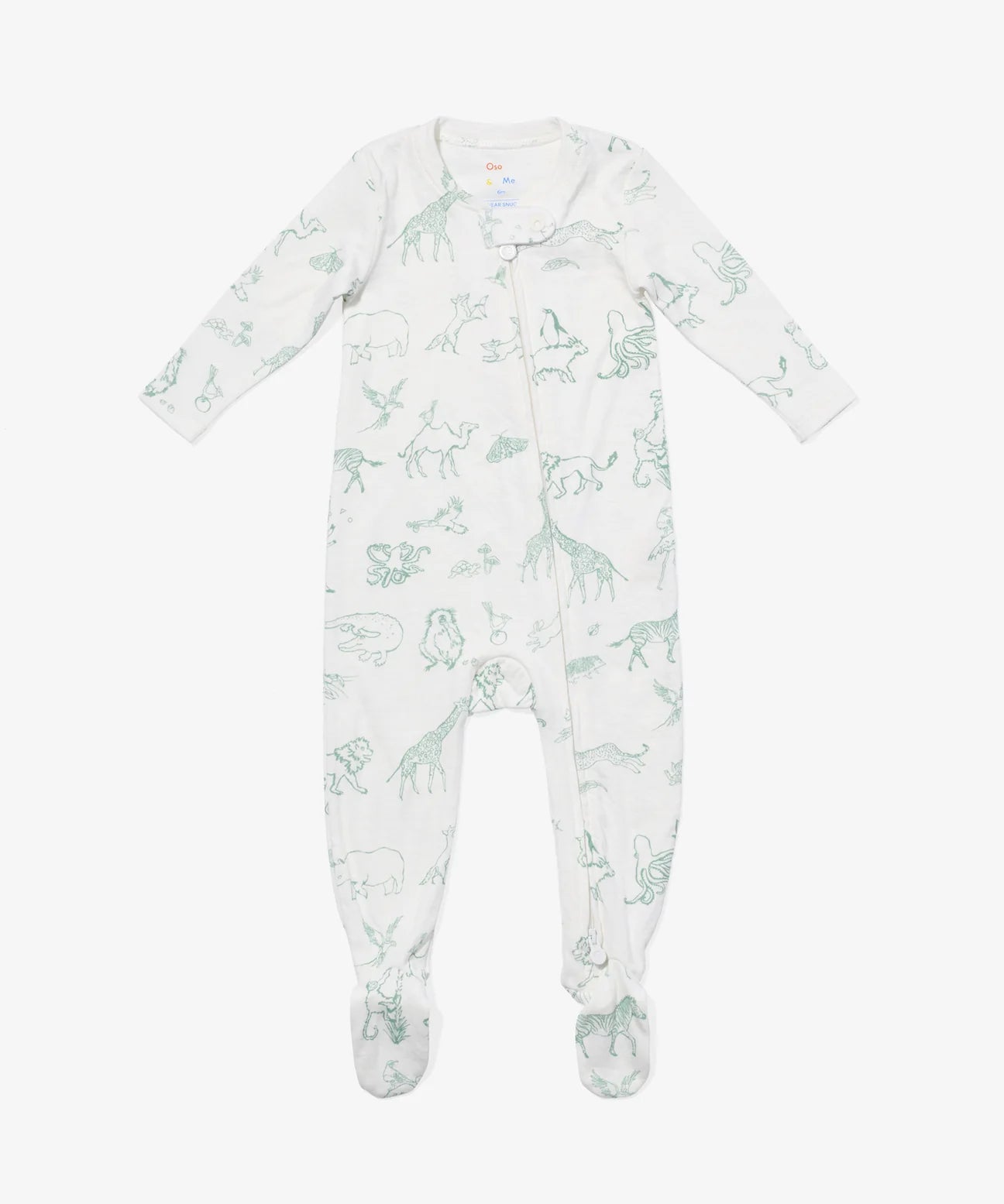 Marley Zip Pajama, Seafoam Animal Parade