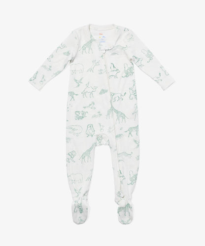 Marley Zip Pajama, Seafoam Animal Parade
