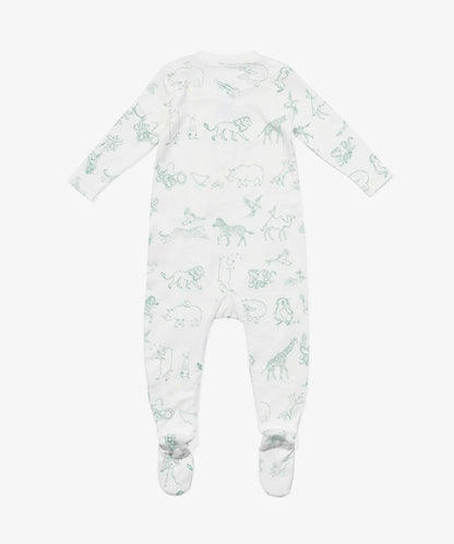 Marley Zip Pajama, Seafoam Animal Parade