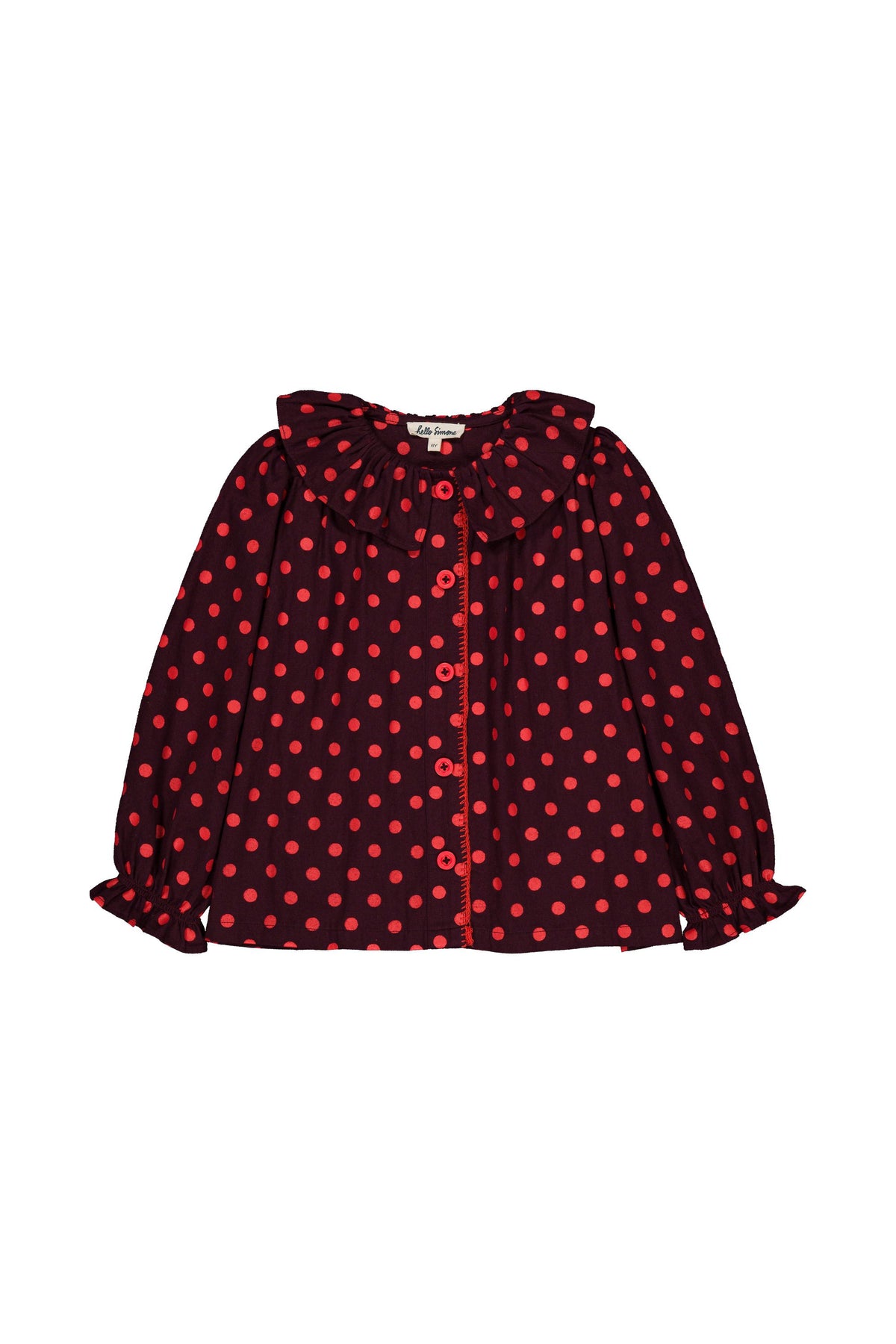 Myrtille Blouse, Plum Dots