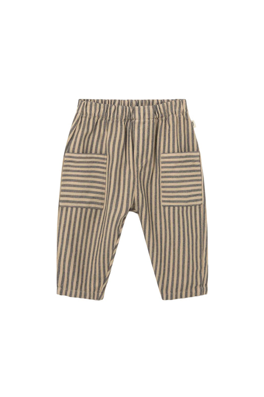 Striped Soft Twill Baby Pant, Stone