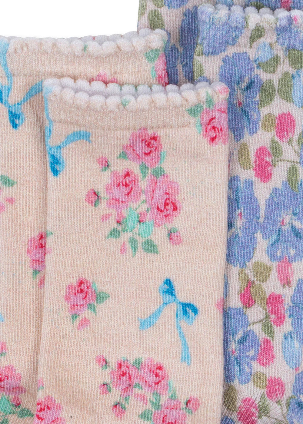 2 Pack Printed Socks, Blue Mix