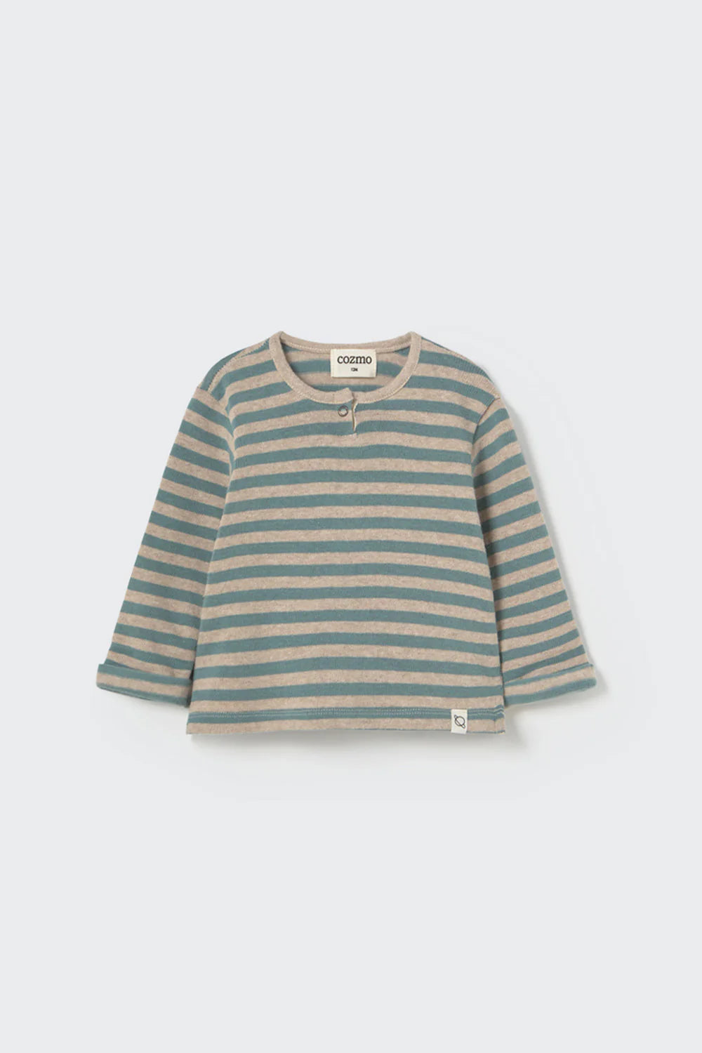 Soft Stripes Knit Baby Sweater, Arctic Blue