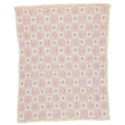 Bebe Organic Rosette Blanket, Vintage Rose