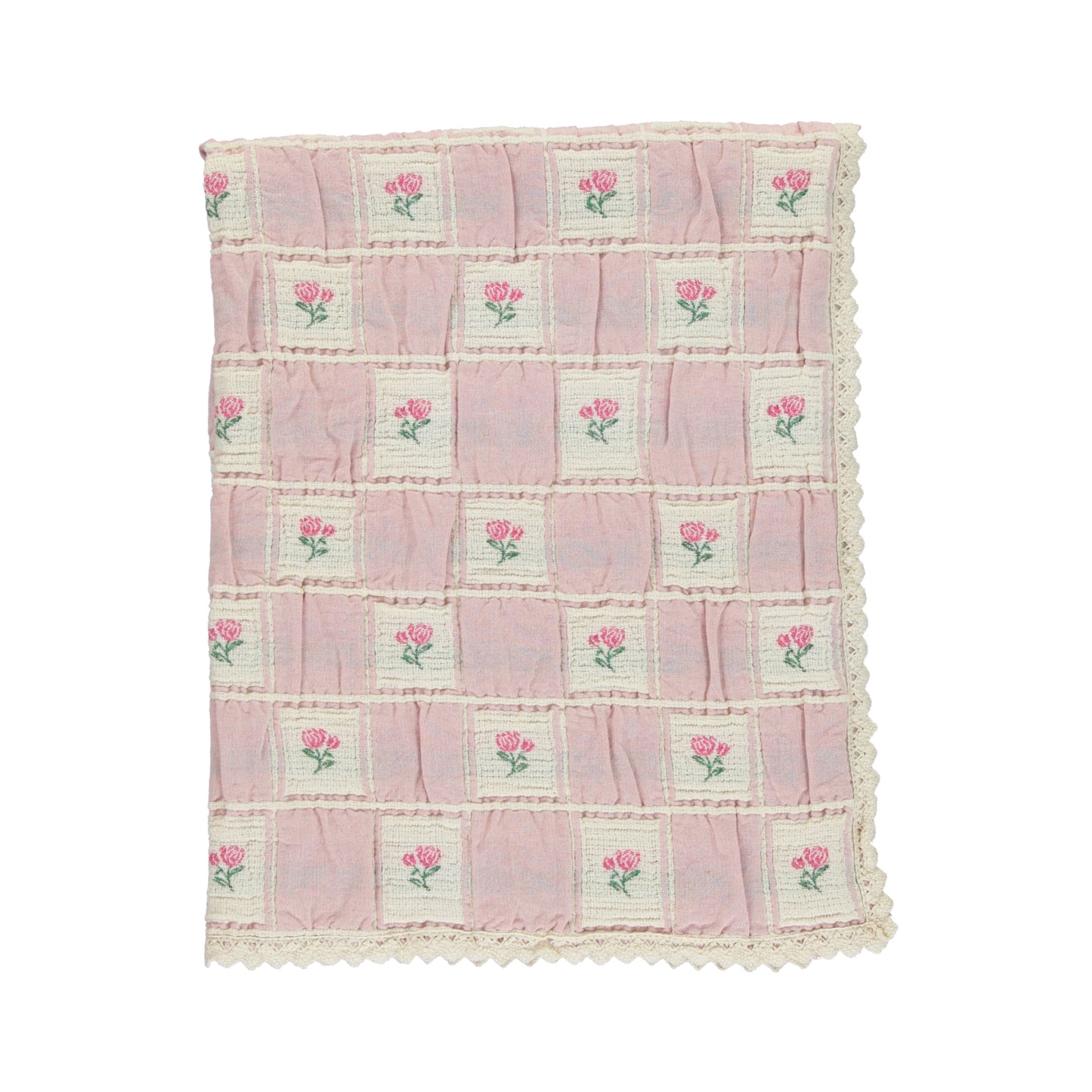 Bebe Organic Rosette Blanket, Vintage Rose
