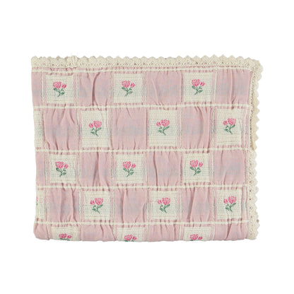 Bebe Organic Rosette Blanket, Vintage Rose