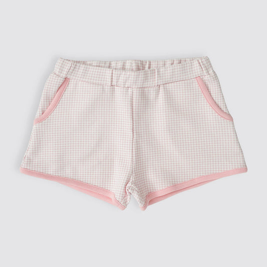 Playground Shorts, Strawberry Cream Gingham