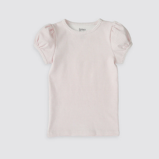 Beaufort Tee, Strawberry Cream Gingham
