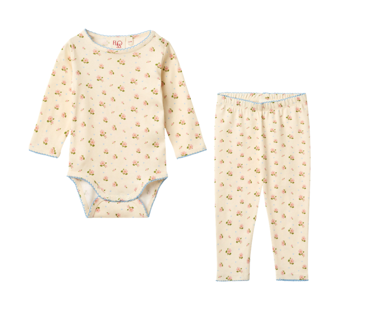 Fresa Onesie and Pant Set, Soft Pink Poppy