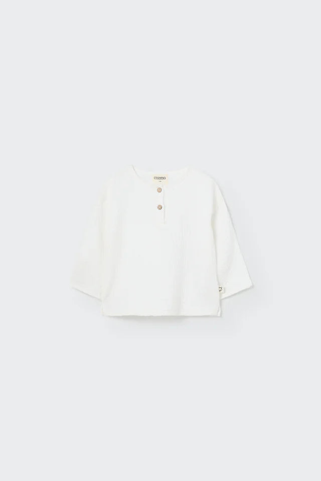 Cozmo Soft Gauze Baby Shirt, Ivory