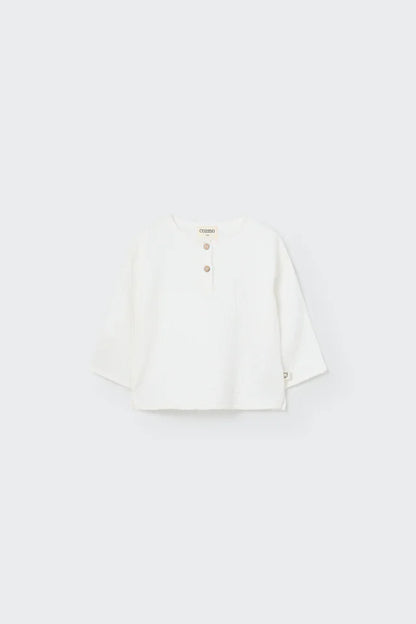 Cozmo Soft Gauze Baby Shirt, Ivory