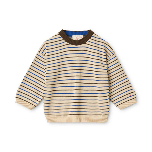 Storm Sweater, Cream-Mosswood Stripe