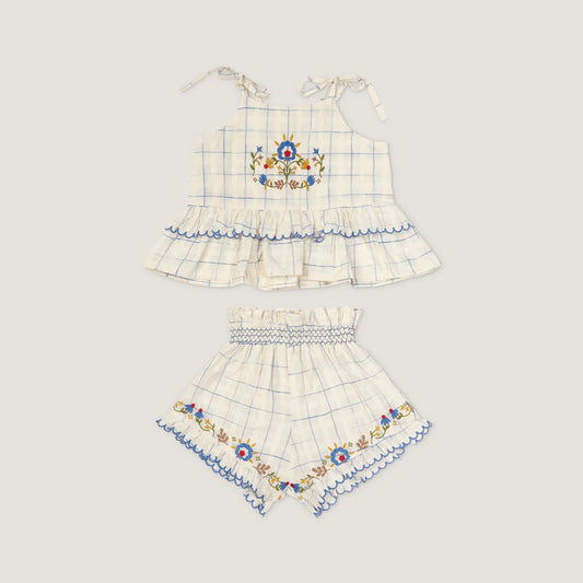Lali Summer Blossom Set, Space Dye Checks