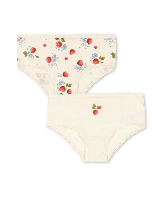 Basic 2 Pack Girl Underpants Gots, Marmalade Mix