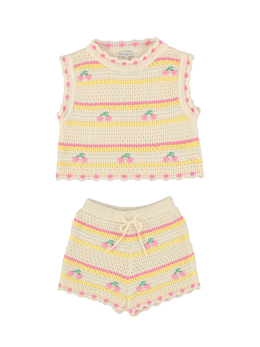 Paloma Set, Cherry Stripe