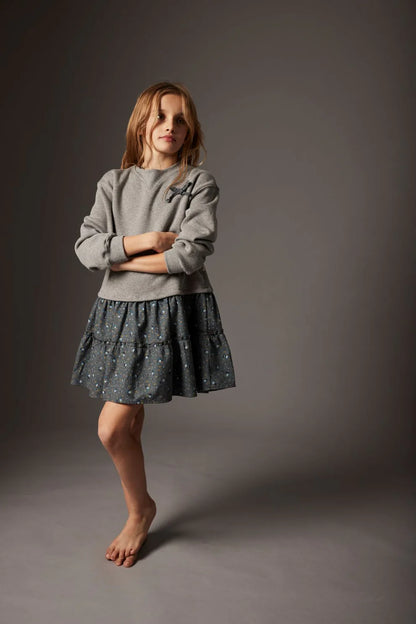 Mélange Fleece Dress, Grey