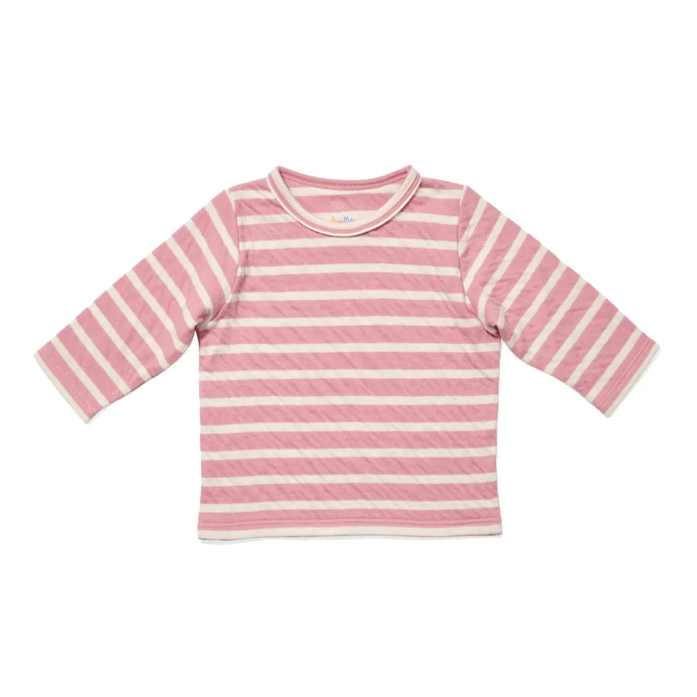 Edward Baby T-Shirt, Rose Stripe