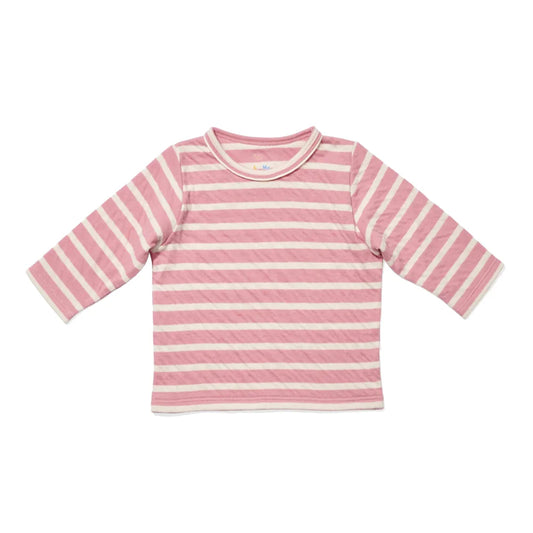 Edward Baby T-Shirt, Rose Stripe