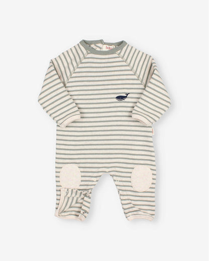 Bb Soft Stripes Jumpsuit, Eucalyptus