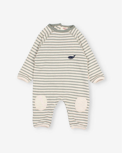 Bb Soft Stripes Jumpsuit, Eucalyptus