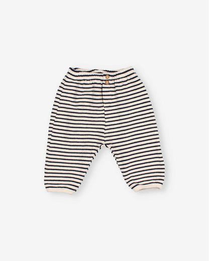Soft Stripes Pants, Navy