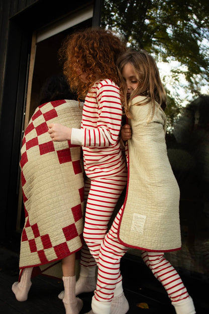 Holiday Classic Pajama, Red & Oatmeal Breton