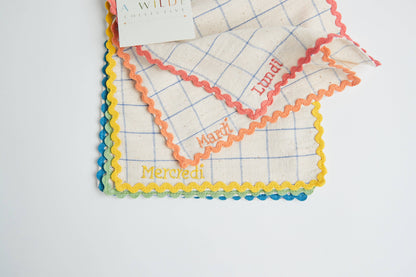 Handwoven Days Of The Week Lunchbox Napkins
