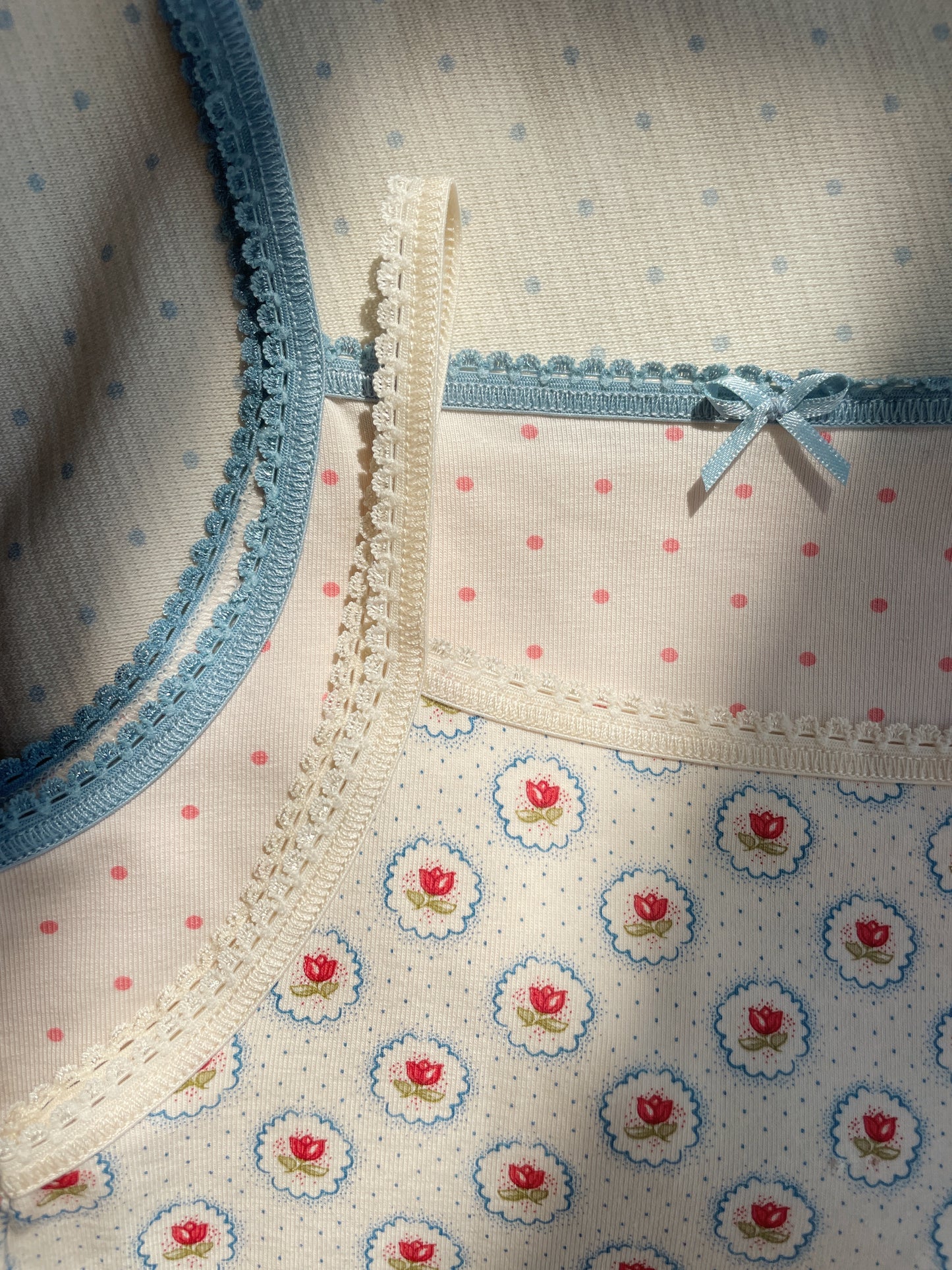 Basic 2 Pack Strap Tops, Pirouette Dot/Mirage