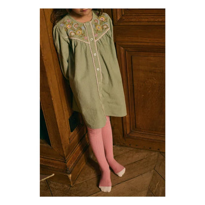 Floriane Fine Corduroy Dress, Almond