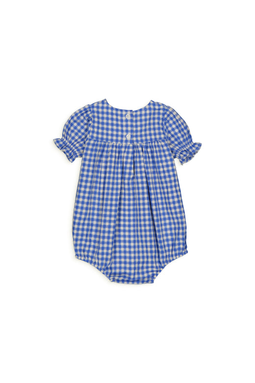 Lucette Romper, Gingham Blue