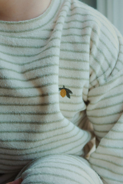 Itty Sweat Shirt, Tea Stripe