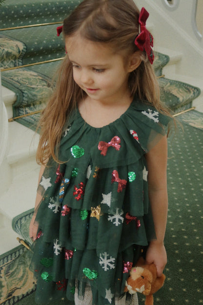 Yvonne Christmas Dress, Hunter Green – ellou