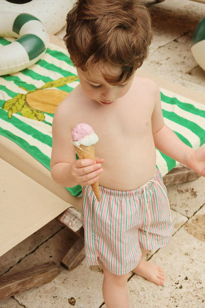 Asnou Swim Shorts, Blush Stripe