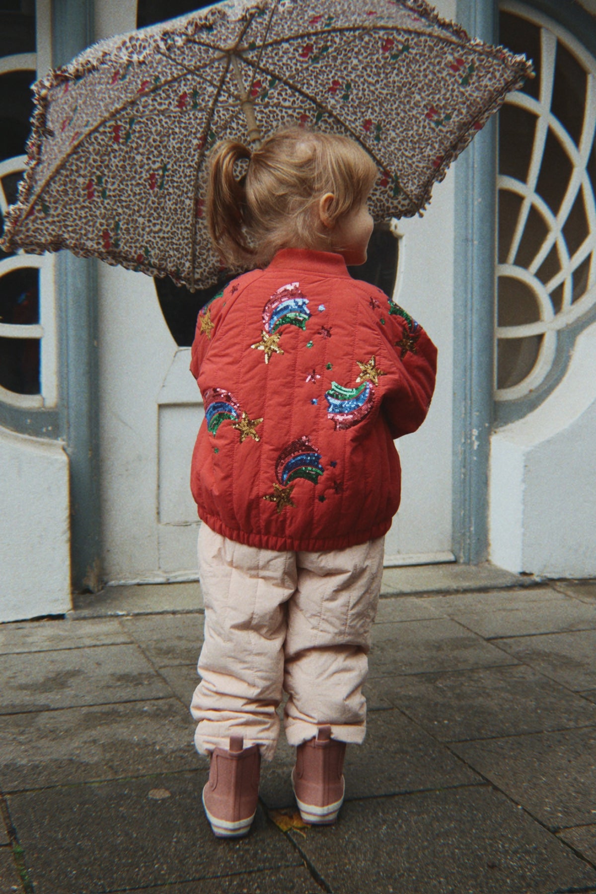 Juno Sequin Rainbow Jacket, Cardinal