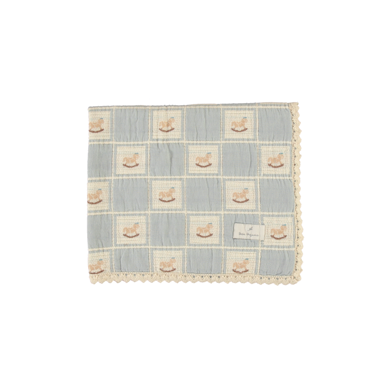 Rocking Horse Blanket, Blue Horse Patchwork