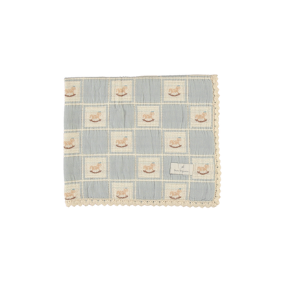 Rocking Horse Blanket, Blue Horse Patchwork