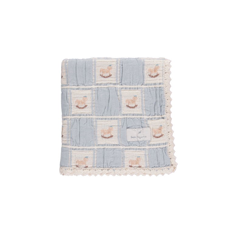 Rocking Horse Blanket, Blue Horse Patchwork