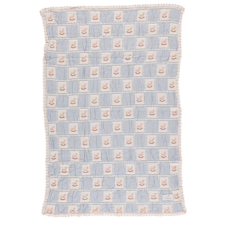 Rocking Horse Blanket, Blue Horse Patchwork