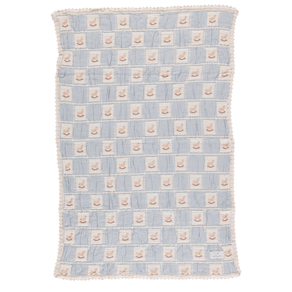 Rocking Horse Blanket, Blue Horse Patchwork